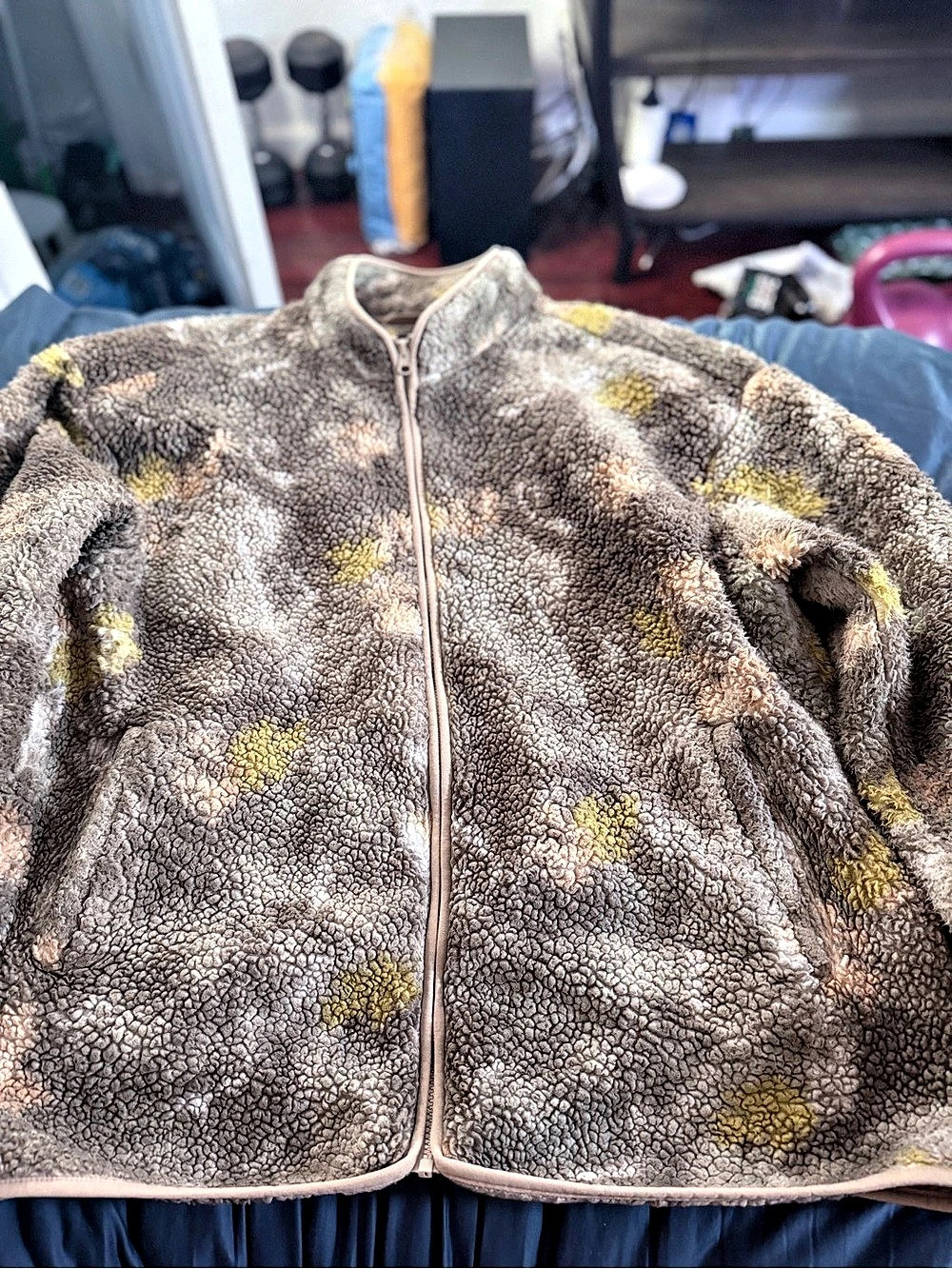 Original Use Brown & Yellow Fleece Jacket Size XL